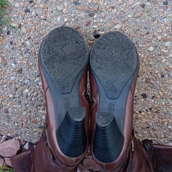 Pikolinos Verona tall brown leather slouchy knee high heeled boots womens 9.5 - Picture 9 of 11